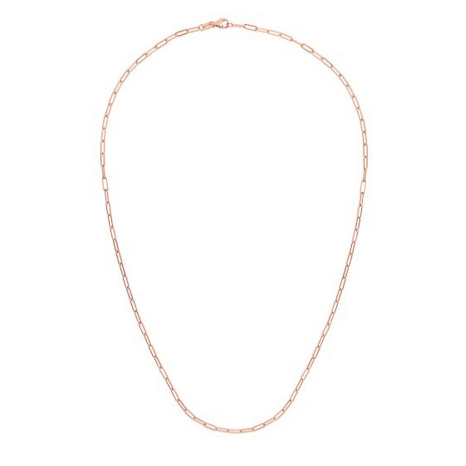 14K Rose Gold Delicate Paperclip Chain (2.10 mm)