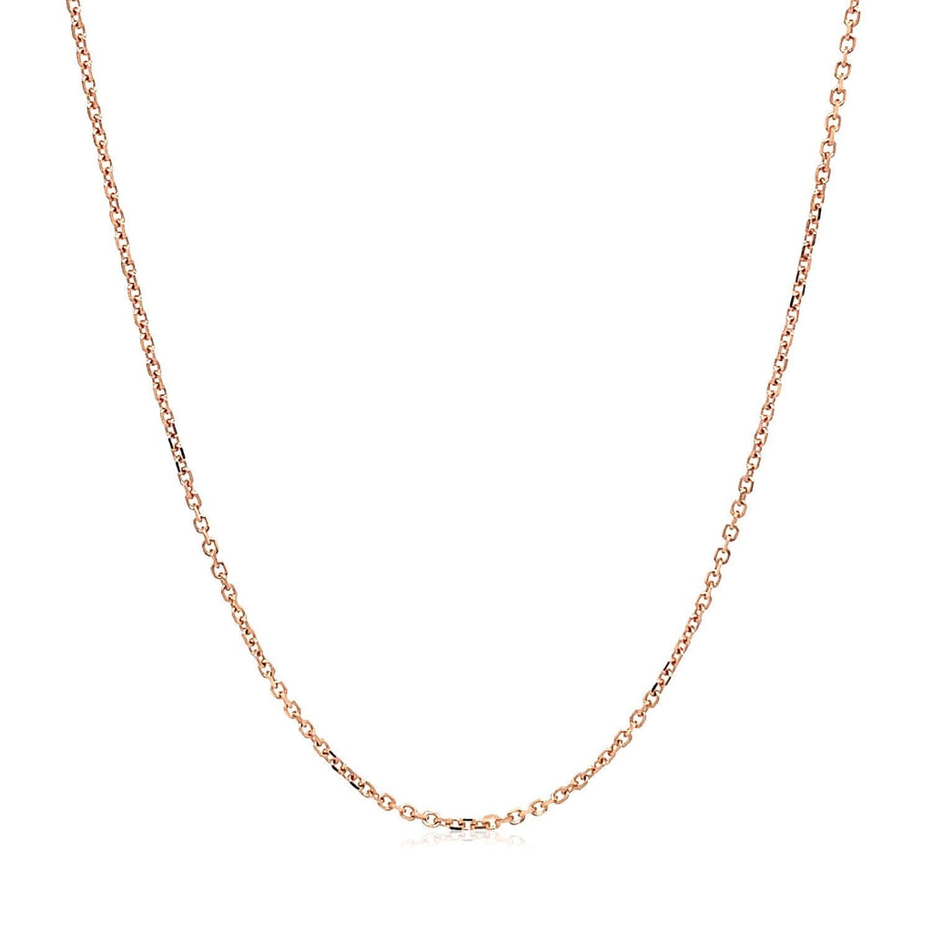 18k Rose Gold Diamond Cut Cable Link Chain (1.10 mm)