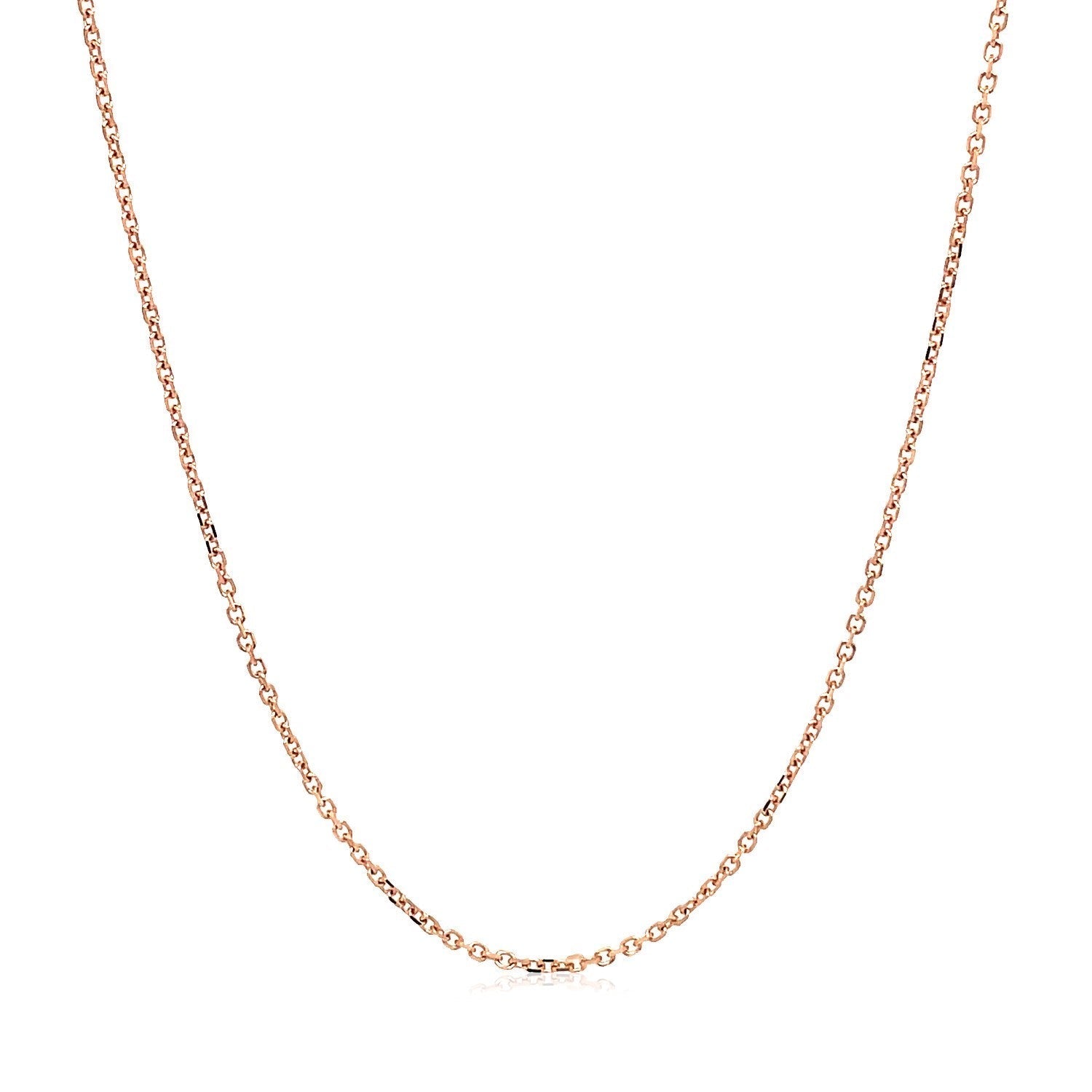18k Rose Gold Diamond Cut Cable Link Chain (1.10 mm)