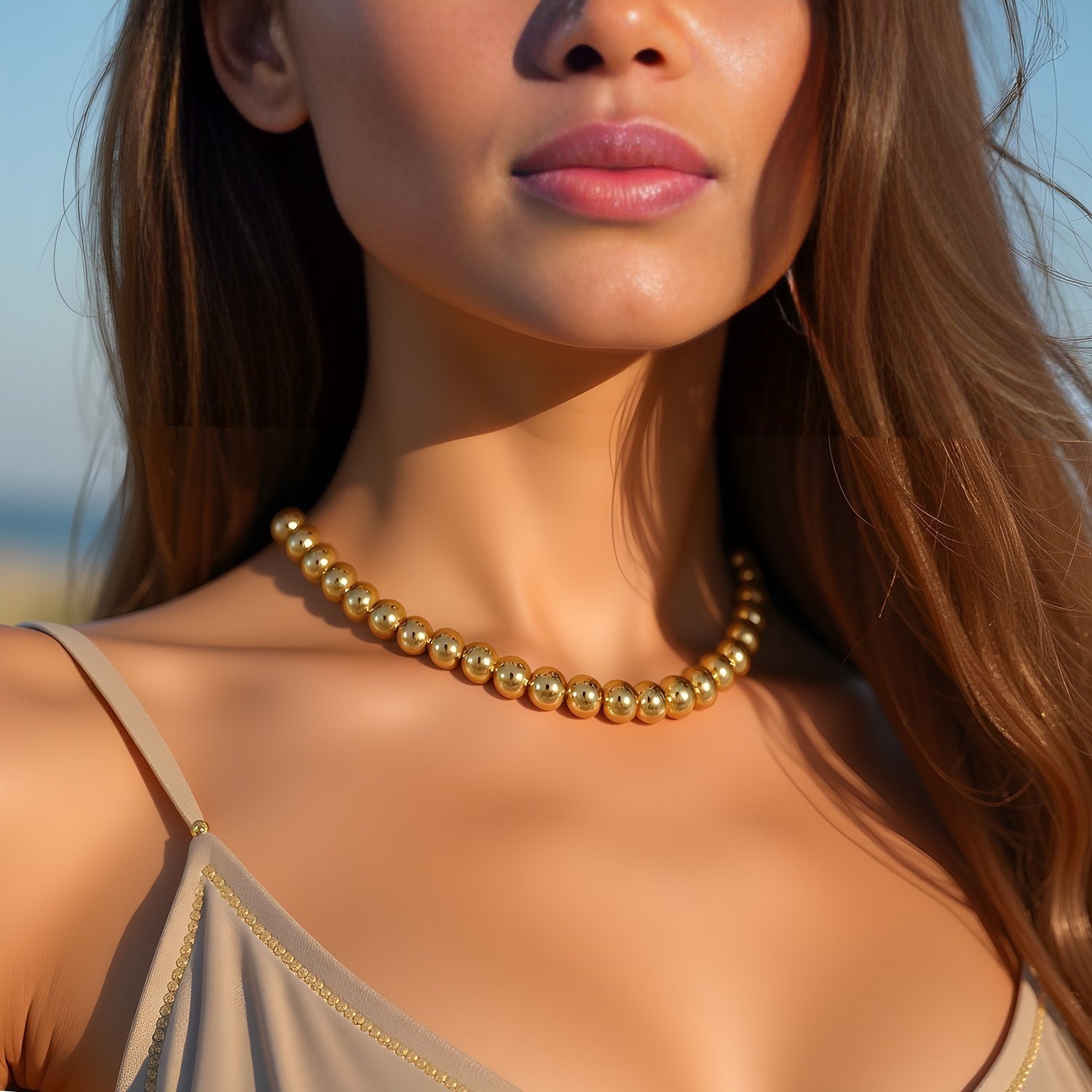 14k Yellow Gold Bead Chain (8mm)