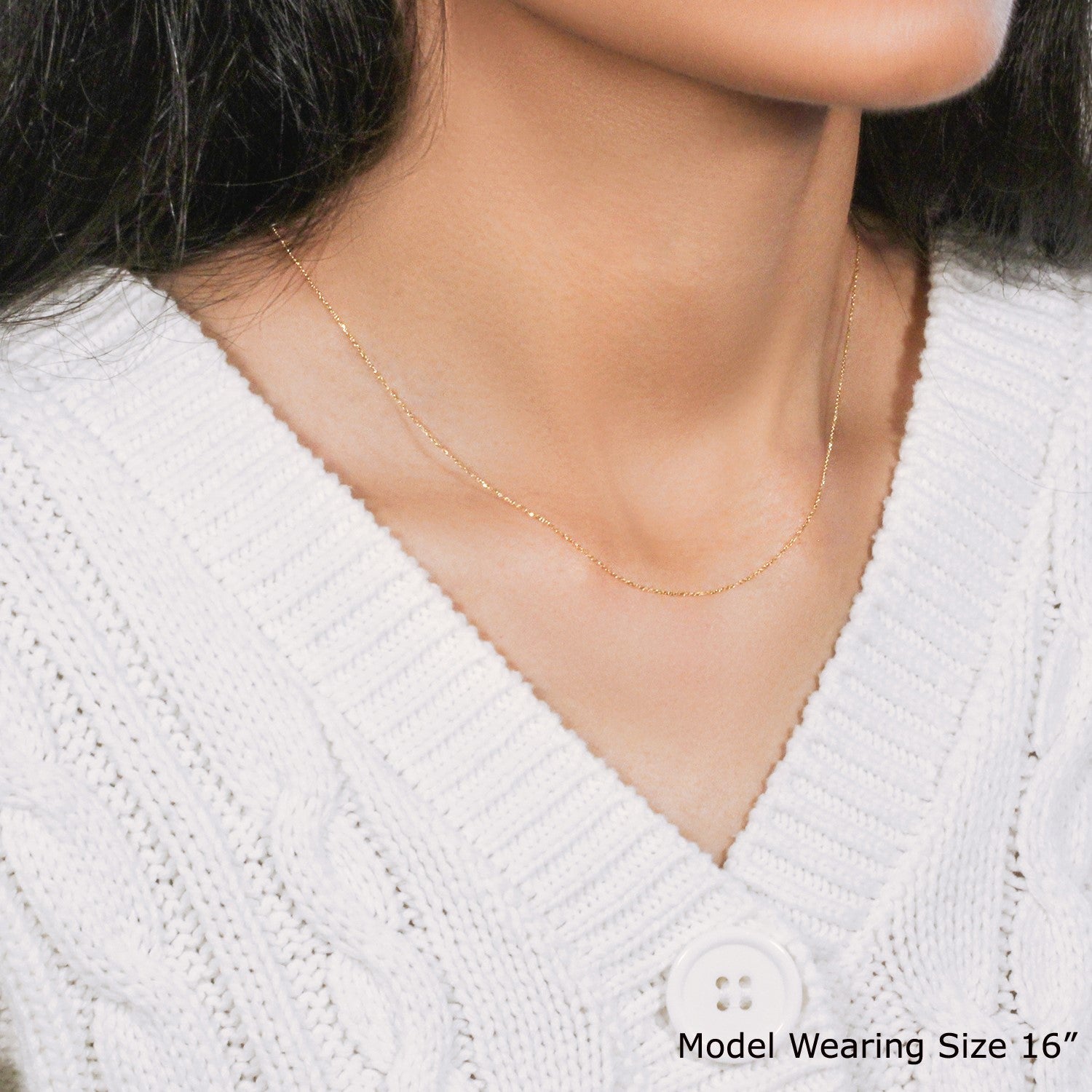 14k Yellow Gold Diamond Cut Cable Link Chain (0.68 mm)