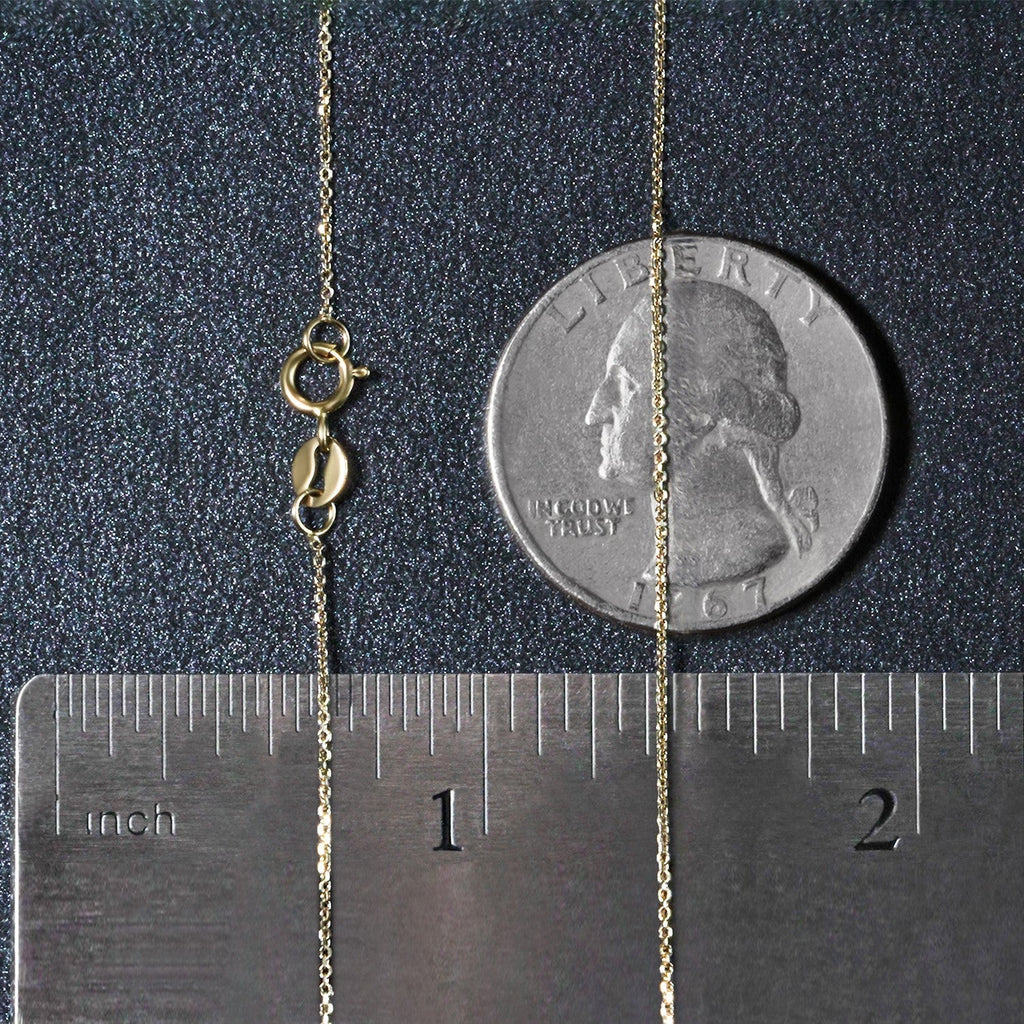 14k Yellow Gold Diamond Cut Cable Link Chain (0.68 mm)