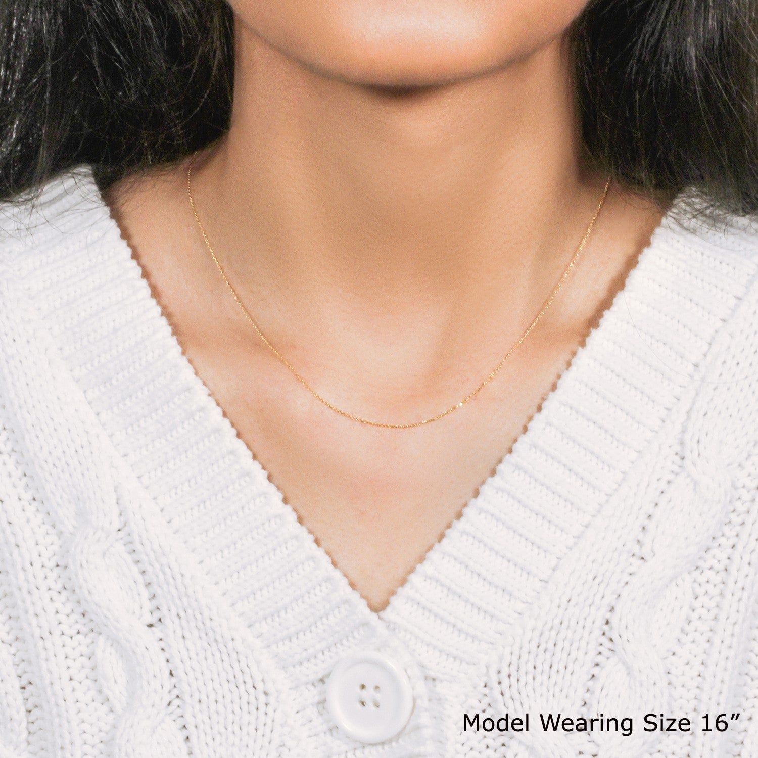 14k Yellow Gold Diamond Cut Cable Link Chain (0.68 mm)