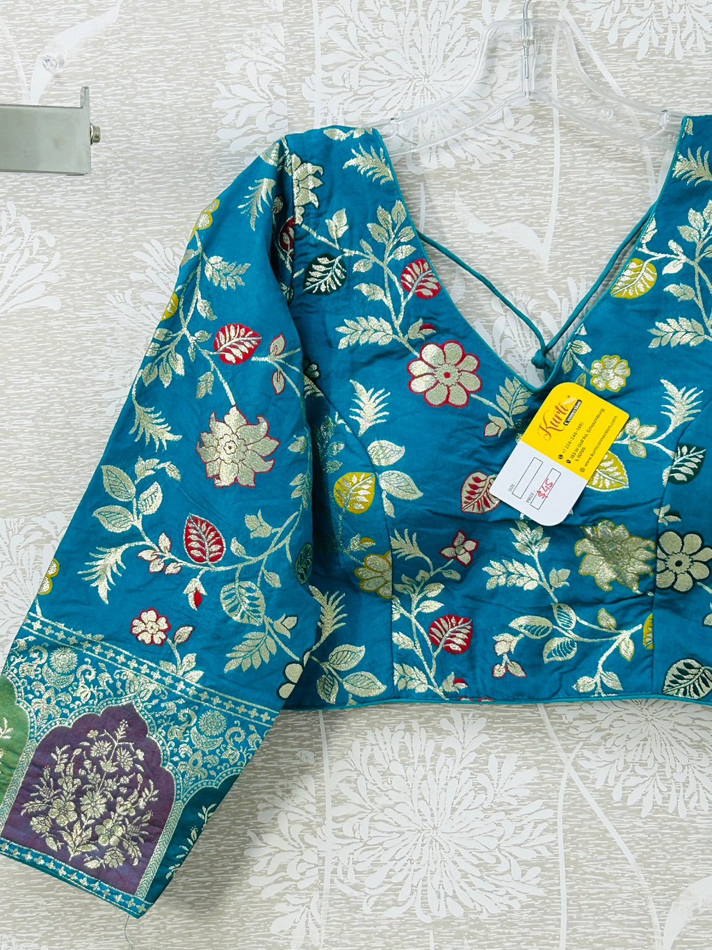 Banarasi blouse : teal blue