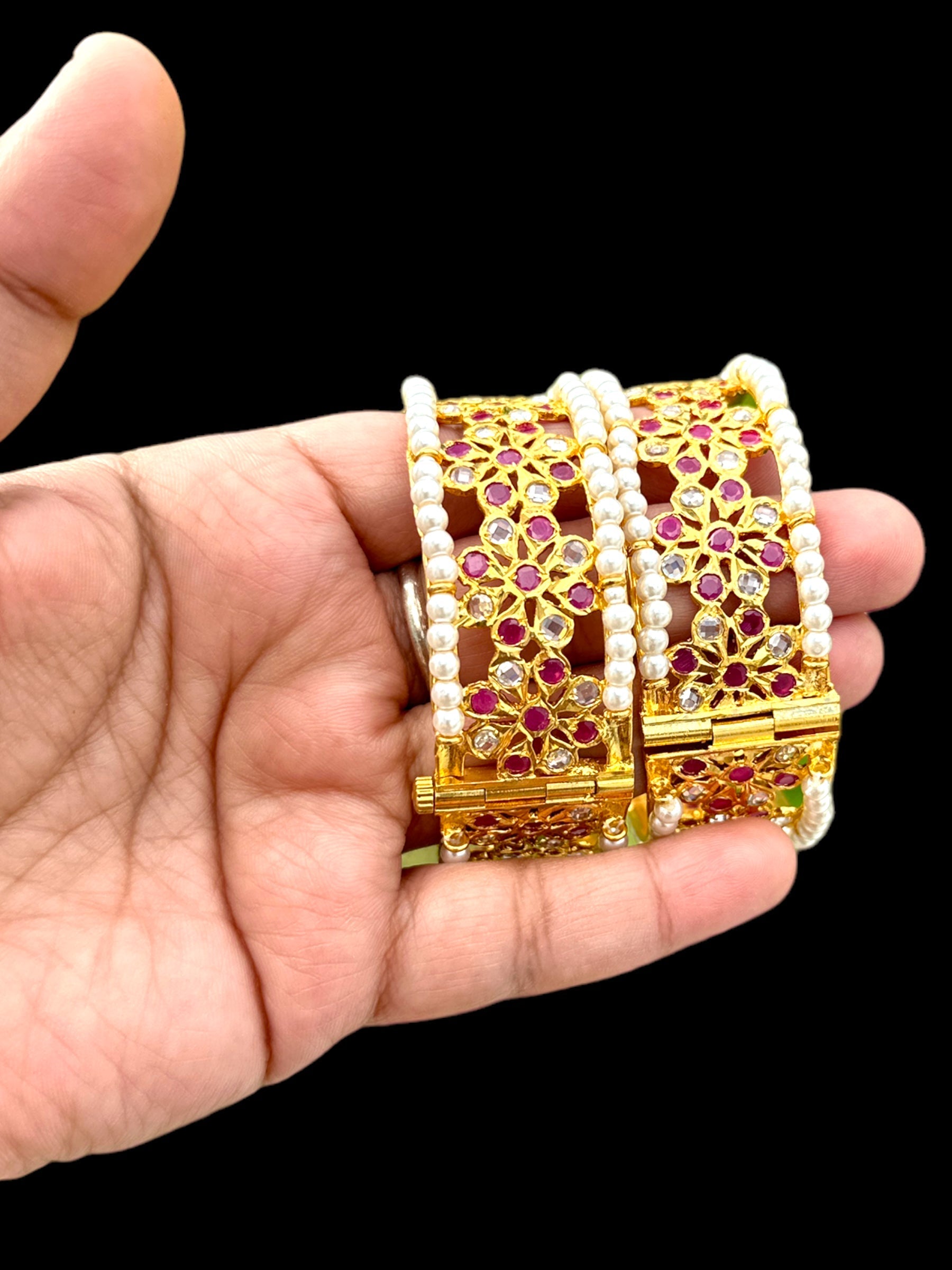 B170 Aleezay ruby bangles ( SHIPS IN 4 WEEKS  )