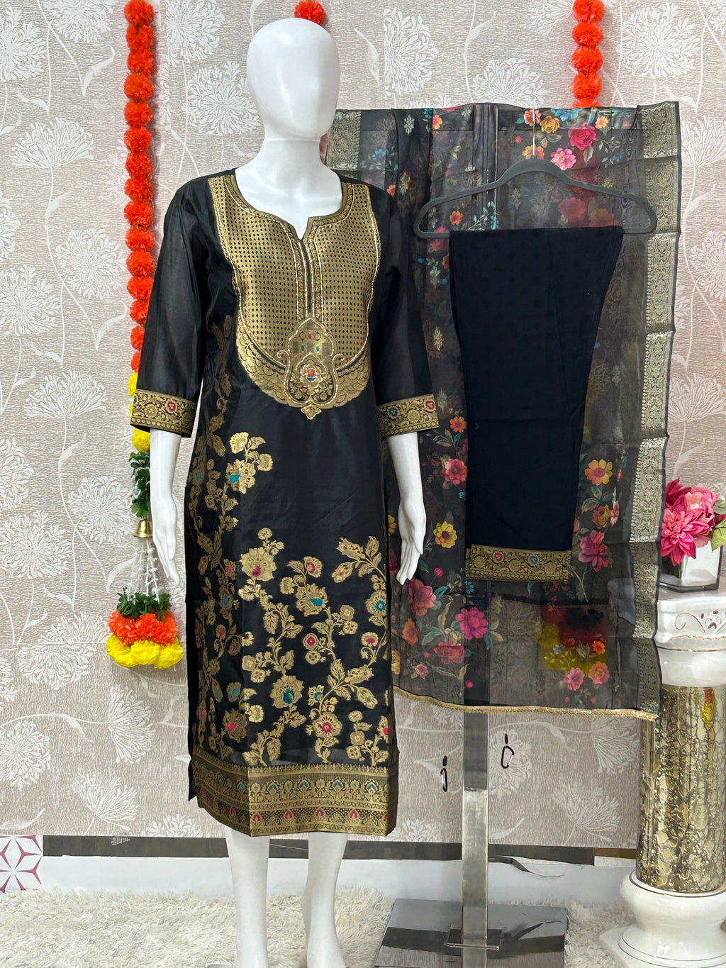 Banarasi silk salwar suit