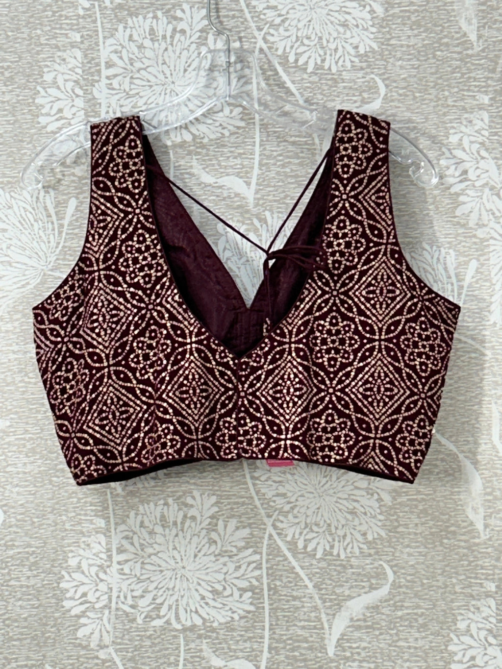 Bandhani print blouse : maroon
