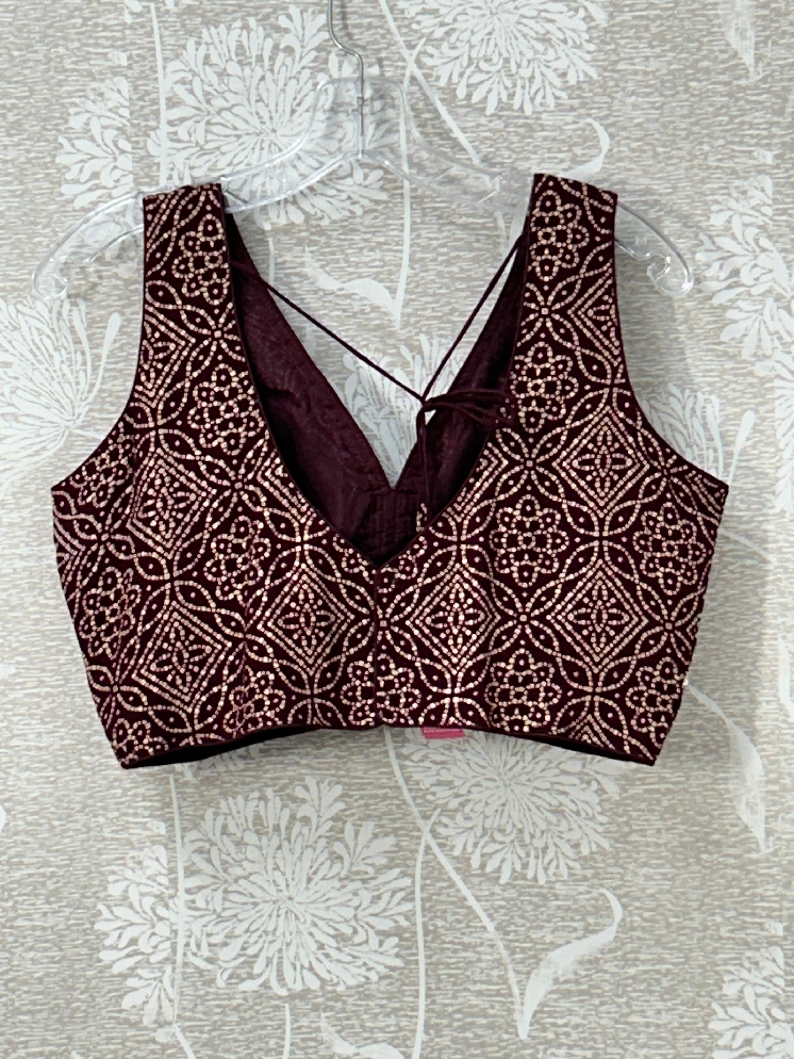 Bandhani print blouse : maroon
