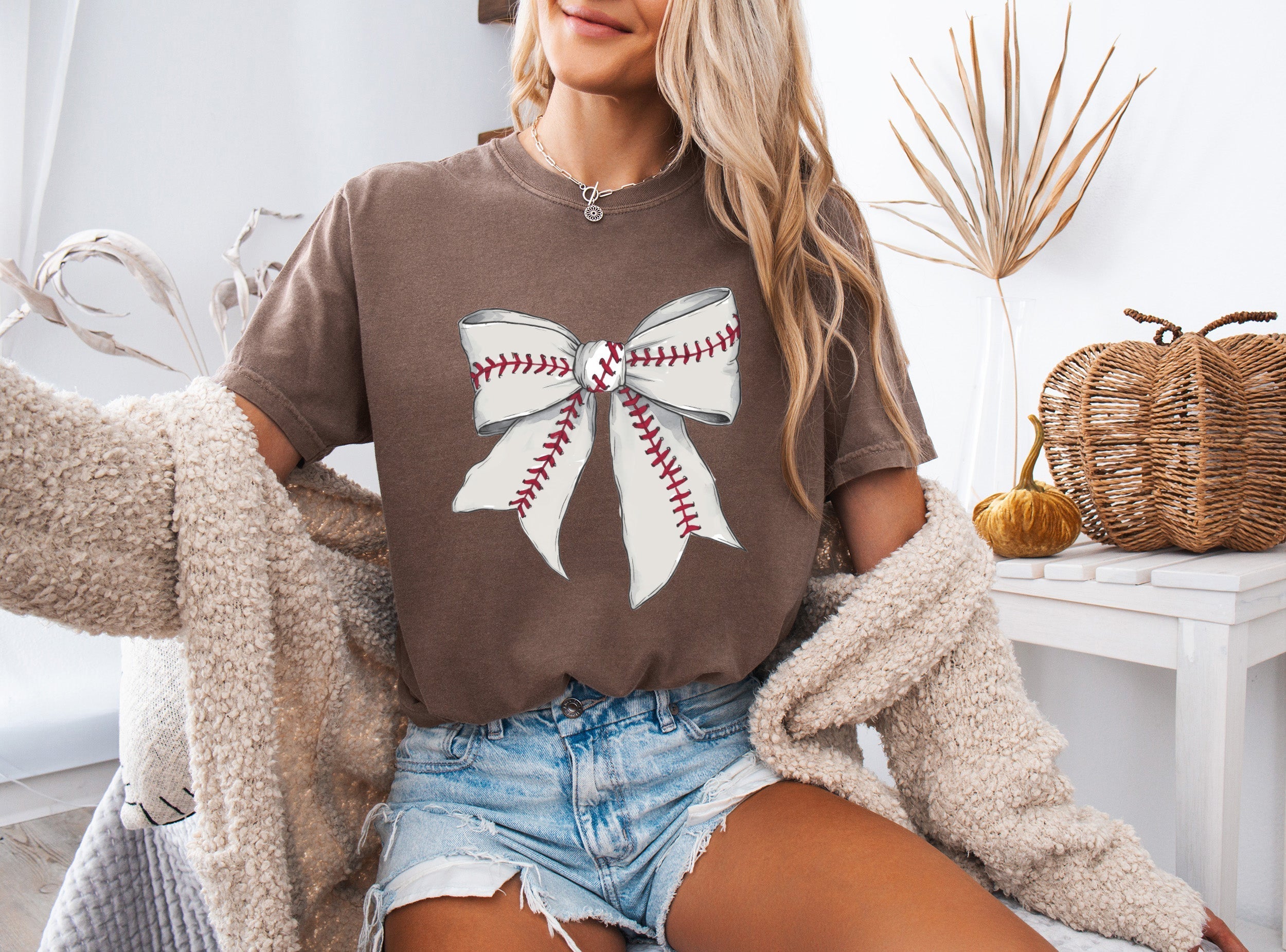 Baseball Lover Mom Game Day Comfort Colors Graphic Tees (Ribbon)