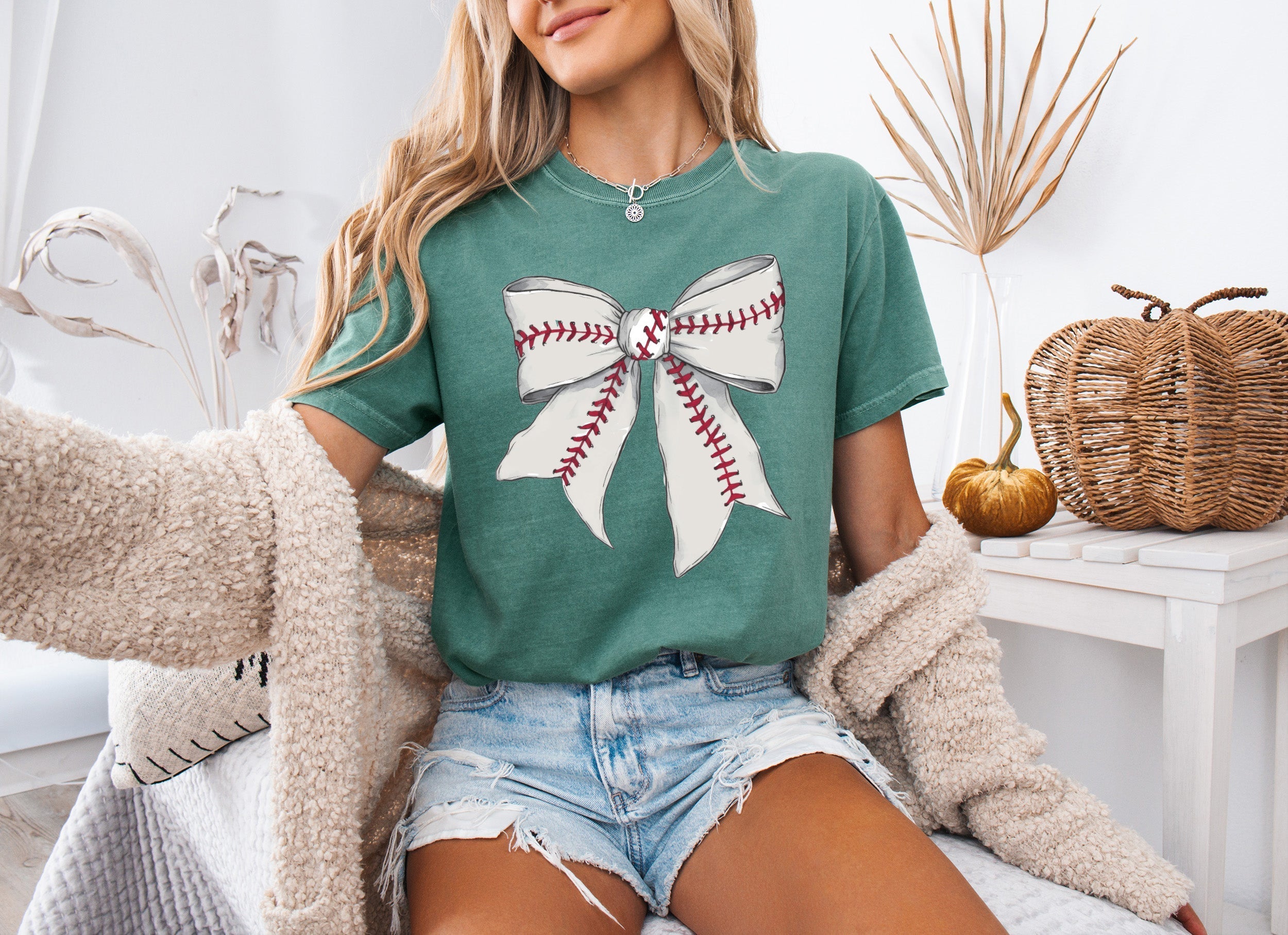 Baseball Lover Mom Game Day Comfort Colors Graphic Tees (Ribbon)