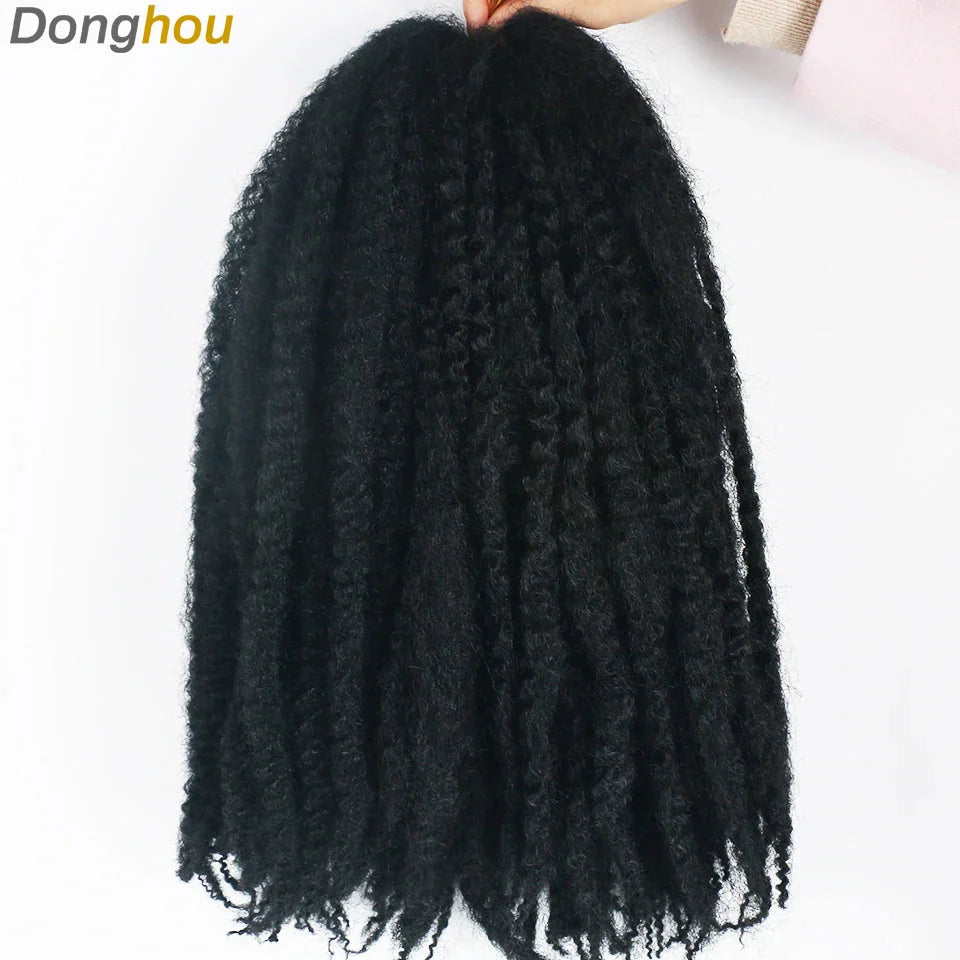 18" Marley Hair for Braids | Afro Kinky Ombre Braiding Hair | Kanekalon Extensions | 30 Strands/Pack