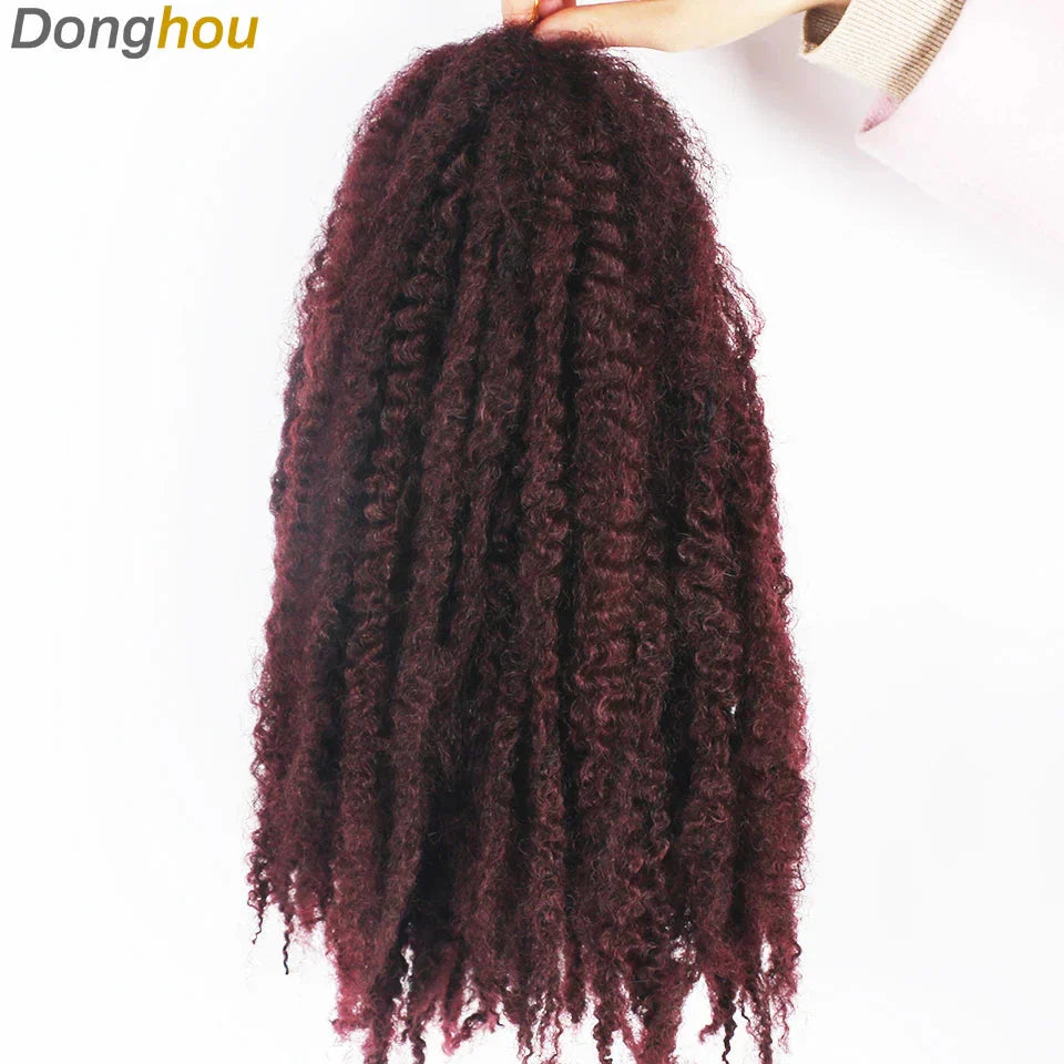18" Marley Hair for Braids | Afro Kinky Ombre Braiding Hair | Kanekalon Extensions | 30 Strands/Pack