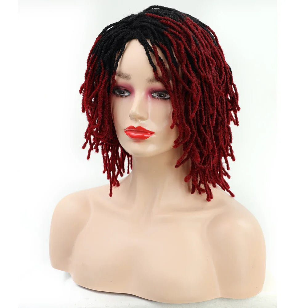 10" Braided Bob Wig | Afro Dreadlock Wig | Curly Ends | Synthetic Crochet Wig | Cosplay