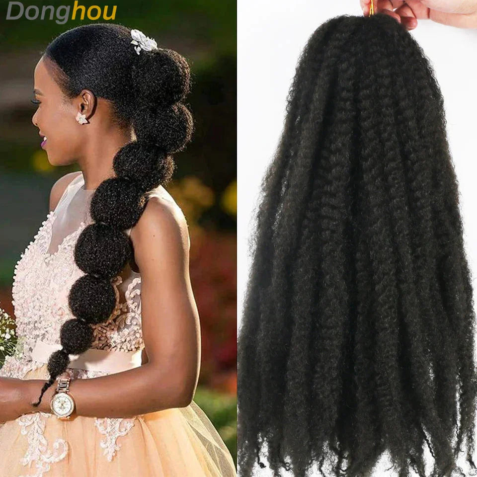 18" Marley Hair for Braids | Afro Kinky Ombre Braiding Hair | Kanekalon Extensions | 30 Strands/Pack
