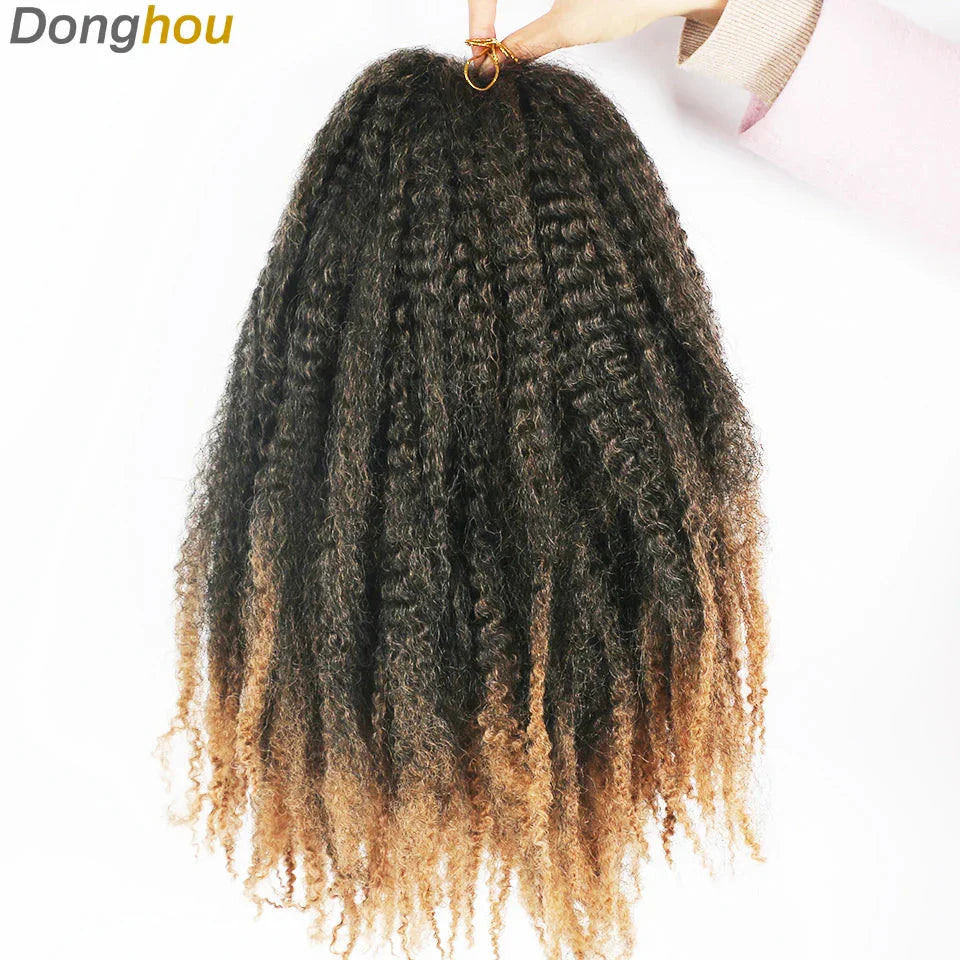 18" Marley Hair for Braids | Afro Kinky Ombre Braiding Hair | Kanekalon Extensions | 30 Strands/Pack