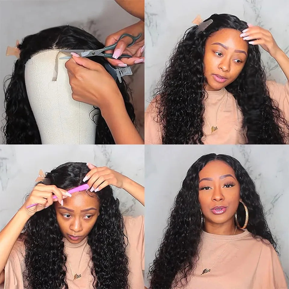 12"-30" Long Kinky Curly Lace Front Wig | 150% Density | Brazilian Remy Human Hair | 4x4 Lace Closure | Pre-Plucked