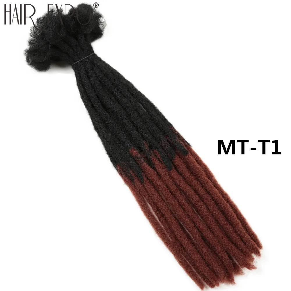 22" Dreadlocks Crochet Hair Braids | Ombre Synthetic Extensions | Reggae & Hip Hop Style