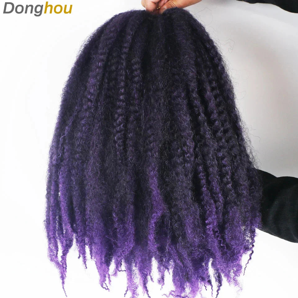 18" Marley Hair for Braids | Afro Kinky Ombre Braiding Hair | Kanekalon Extensions | 30 Strands/Pack