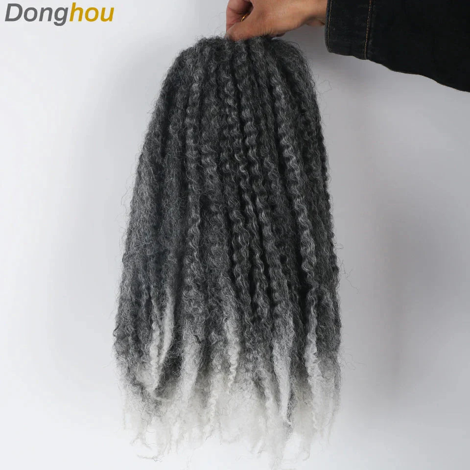 18" Marley Hair for Braids | Afro Kinky Ombre Braiding Hair | Kanekalon Extensions | 30 Strands/Pack