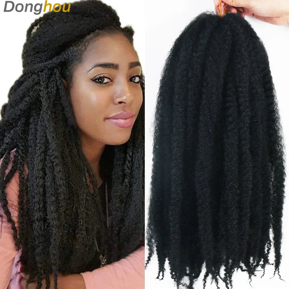 18" Marley Hair for Braids | Afro Kinky Ombre Braiding Hair | Kanekalon Extensions | 30 Strands/Pack