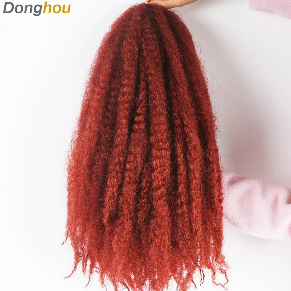 18" Marley Hair for Braids | Afro Kinky Ombre Braiding Hair | Kanekalon Extensions | 30 Strands/Pack