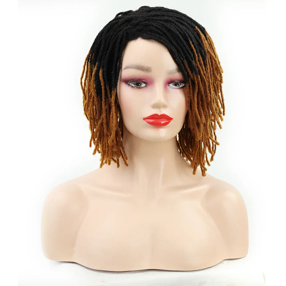 10" Braided Bob Wig | Afro Dreadlock Wig | Curly Ends | Synthetic Crochet Wig | Cosplay