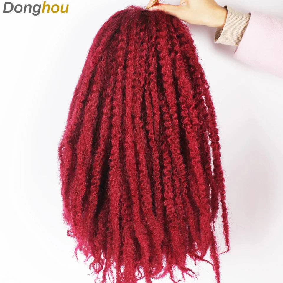 18" Marley Hair for Braids | Afro Kinky Ombre Braiding Hair | Kanekalon Extensions | 30 Strands/Pack
