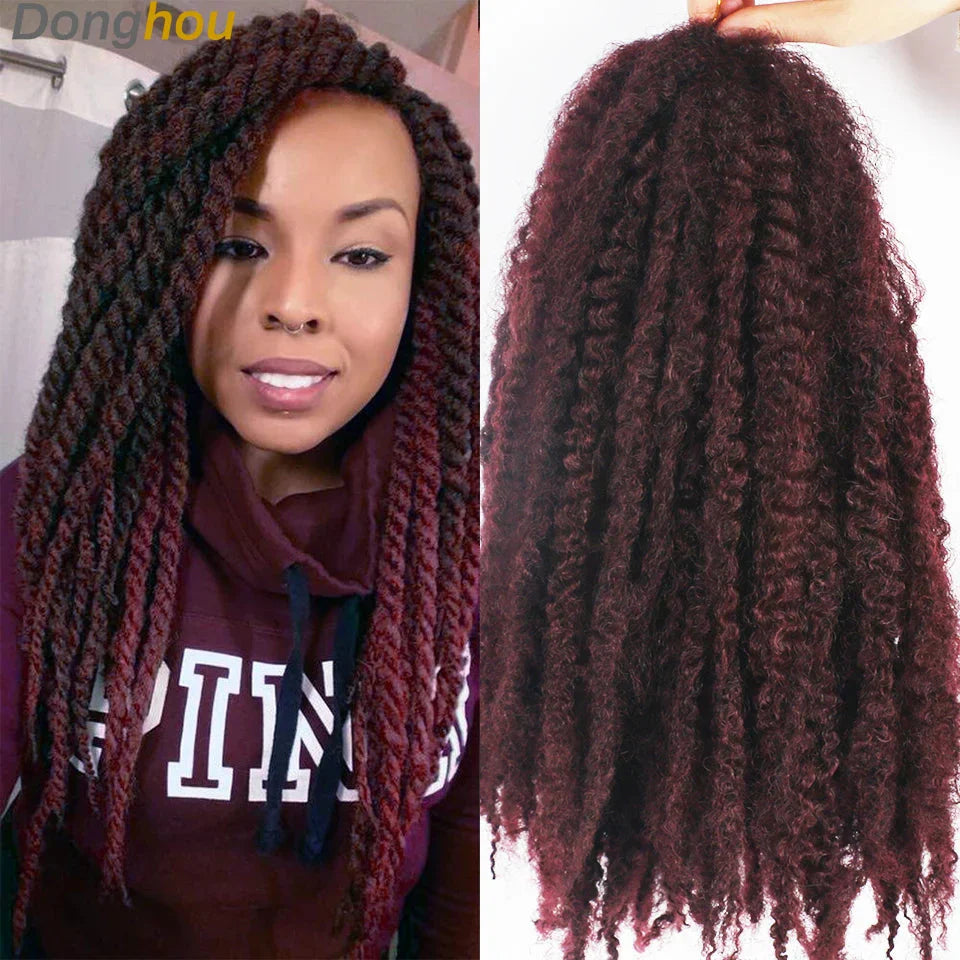 18" Marley Hair for Braids | Afro Kinky Ombre Braiding Hair | Kanekalon Extensions | 30 Strands/Pack