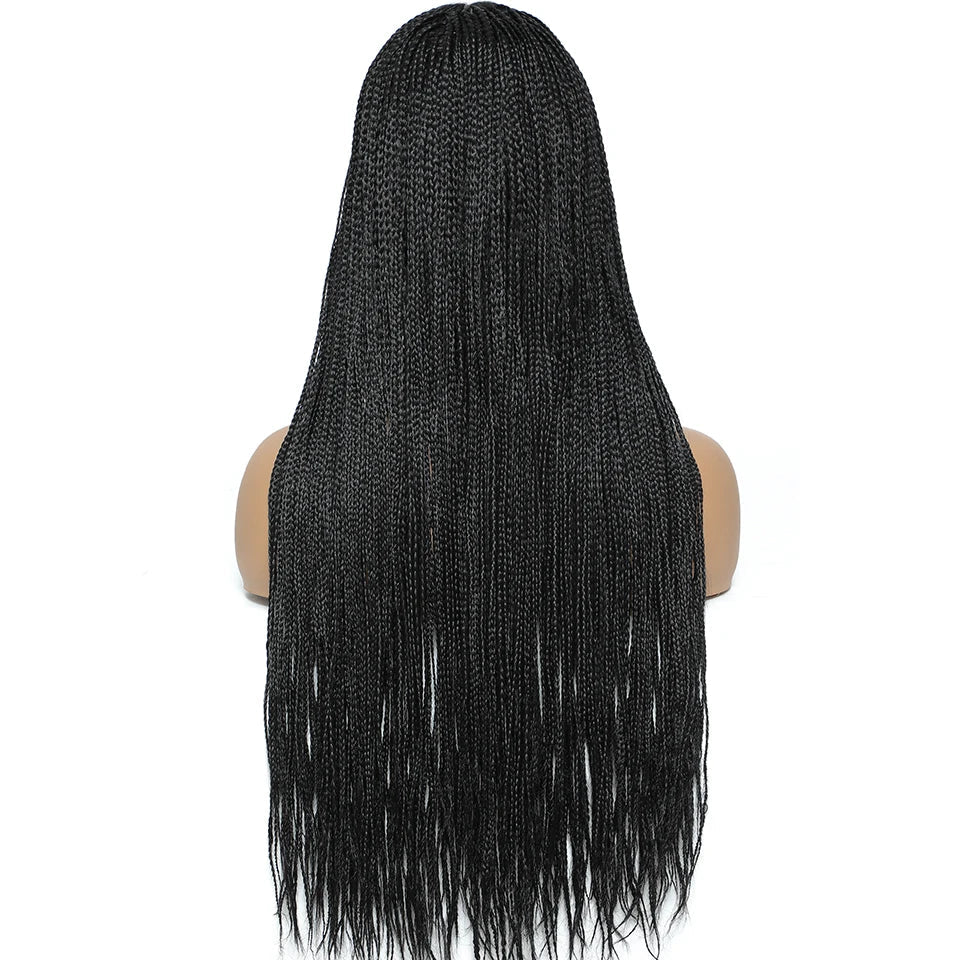 26" Twist Box Crochet Braids Wig | Handmade Synthetic Braided Wig | Long African Braids | 1B/27/30/Grey | Daily Use