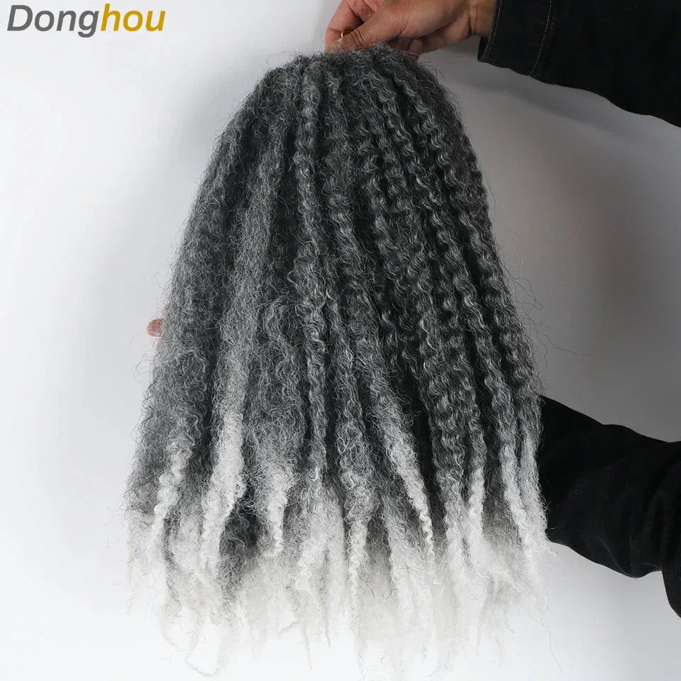 18" Marley Hair for Braids | Afro Kinky Ombre Braiding Hair | Kanekalon Extensions | 30 Strands/Pack