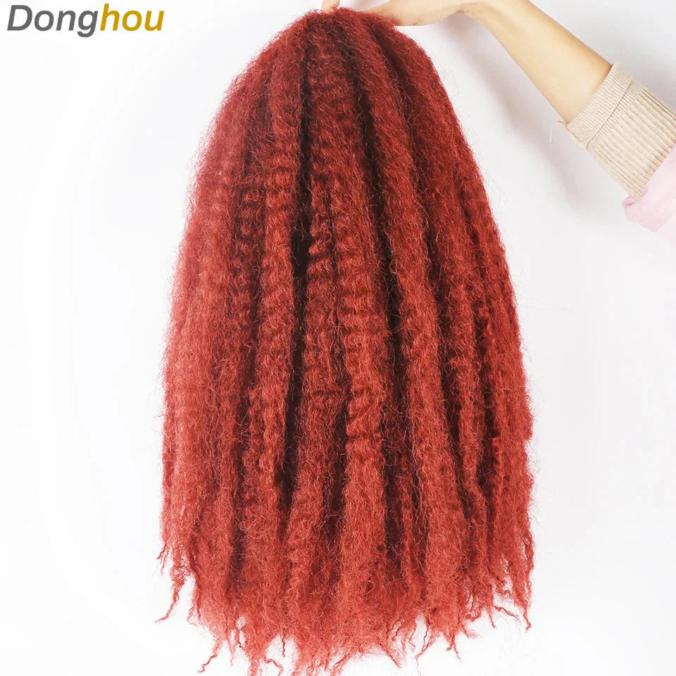 18" Marley Hair for Braids | Afro Kinky Ombre Braiding Hair | Kanekalon Extensions | 30 Strands/Pack