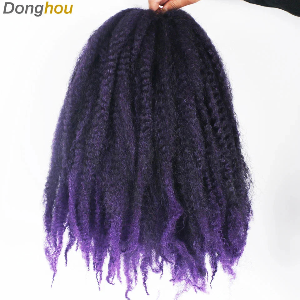 18" Marley Hair for Braids | Afro Kinky Ombre Braiding Hair | Kanekalon Extensions | 30 Strands/Pack