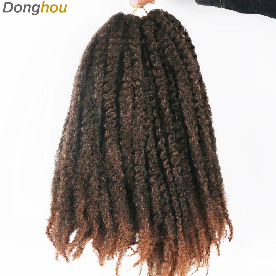 18" Marley Hair for Braids | Afro Kinky Ombre Braiding Hair | Kanekalon Extensions | 30 Strands/Pack