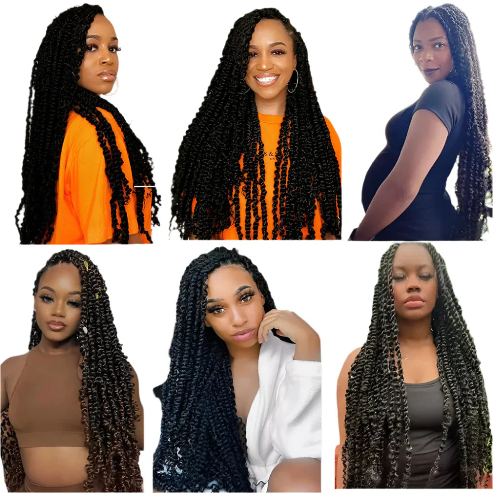 30" Passion Twist Crochet Hair - Ombre - Pre-Looped - 16 Strands/Pack - Synthetic