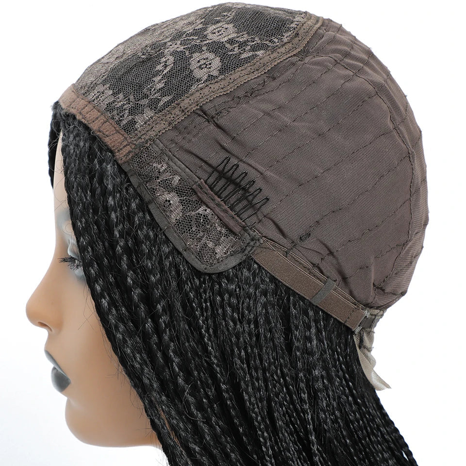 26" Twist Box Crochet Braids Wig | Handmade Synthetic Braided Wig | Long African Braids | 1B/27/30/Grey | Daily Use