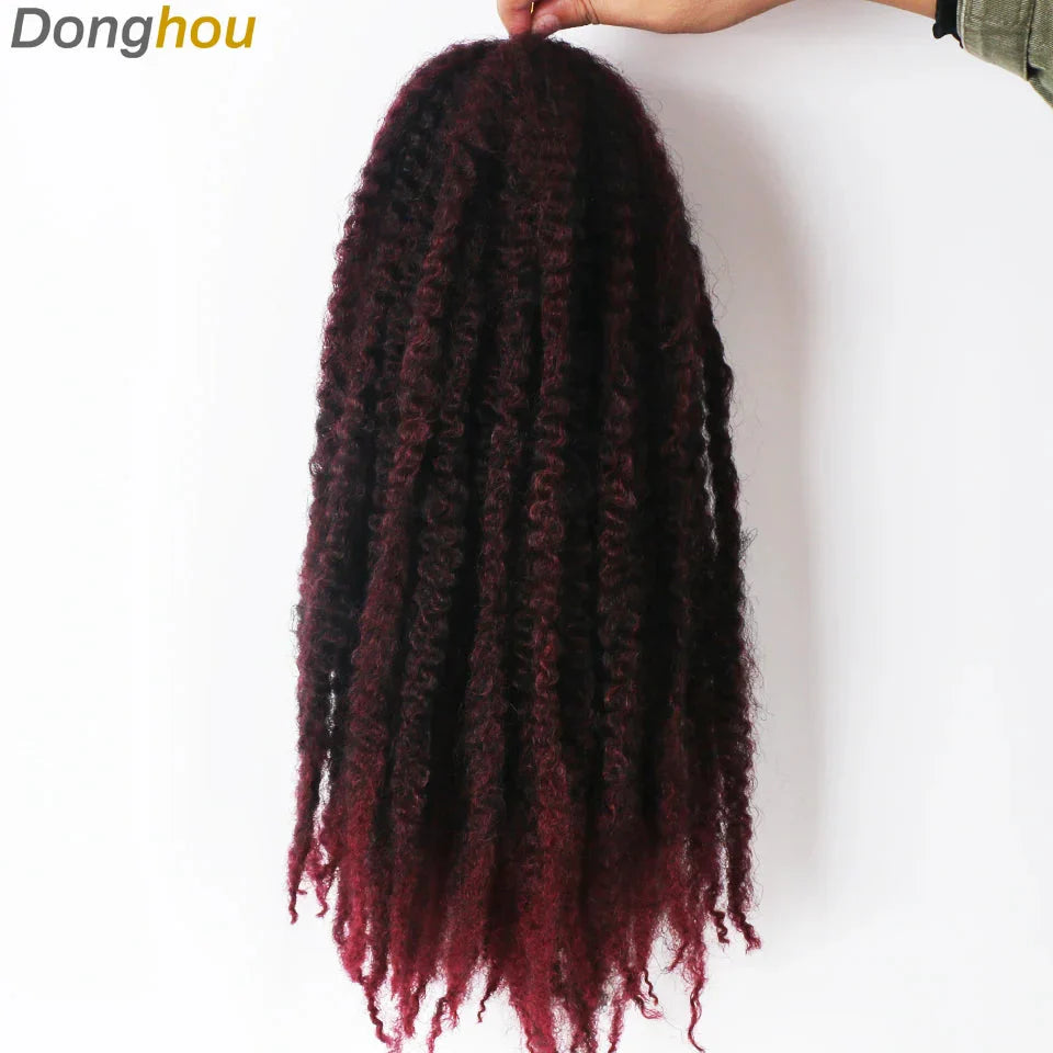 18" Marley Hair for Braids | Afro Kinky Ombre Braiding Hair | Kanekalon Extensions | 30 Strands/Pack