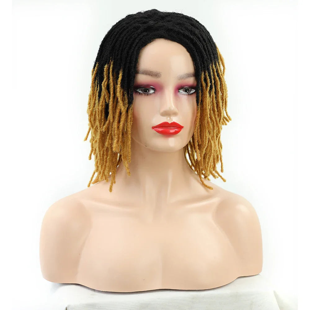 10" Braided Bob Wig | Afro Dreadlock Wig | Curly Ends | Synthetic Crochet Wig | Cosplay