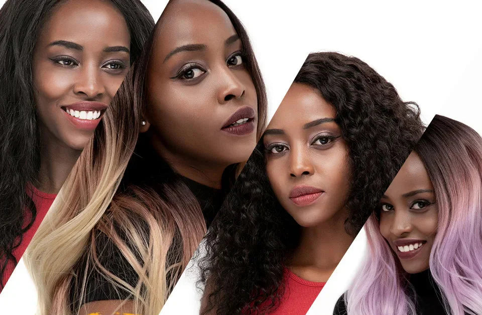 24" Ombre Brown Headband Wig | Curly Crochet Braids | Glueless | Synthetic Fluffy Wig for Black Women