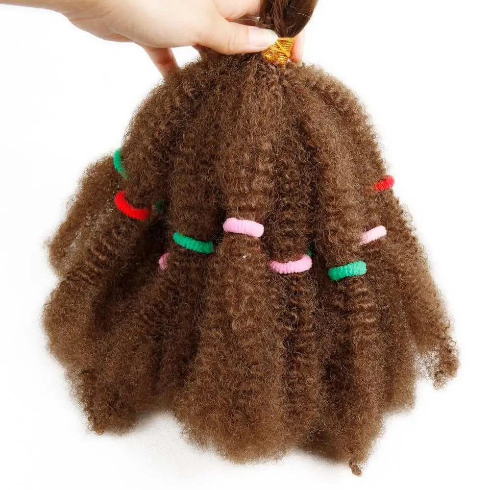 12" Frosted Afro Kinky Bulk Synthetic Hair for Crochet Braids | Short Curly Hair Extensions