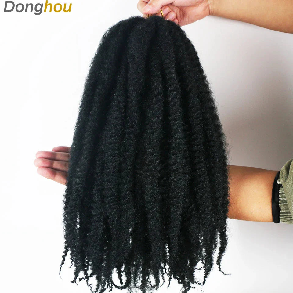 18" Marley Hair for Braids | Afro Kinky Ombre Braiding Hair | Kanekalon Extensions | 30 Strands/Pack