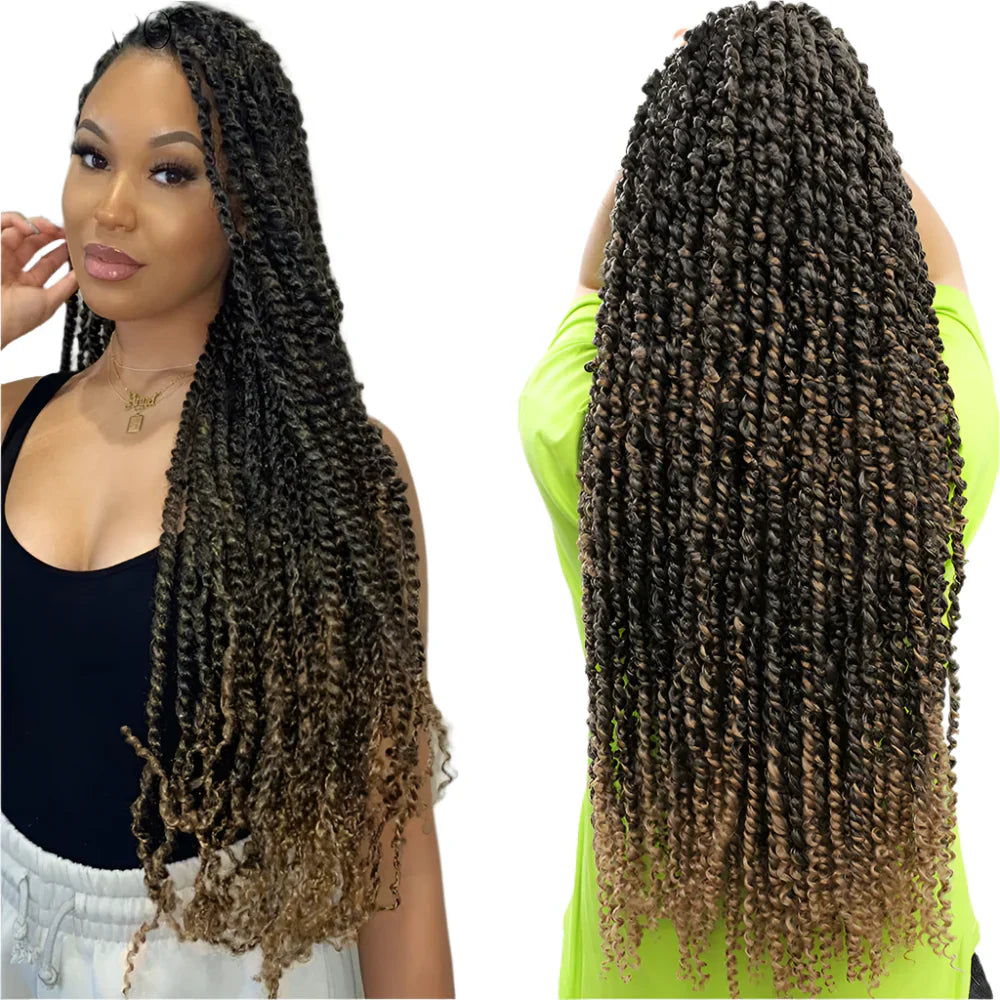 30" Passion Twist Crochet Hair - Ombre - Pre-Looped - 16 Strands/Pack - Synthetic