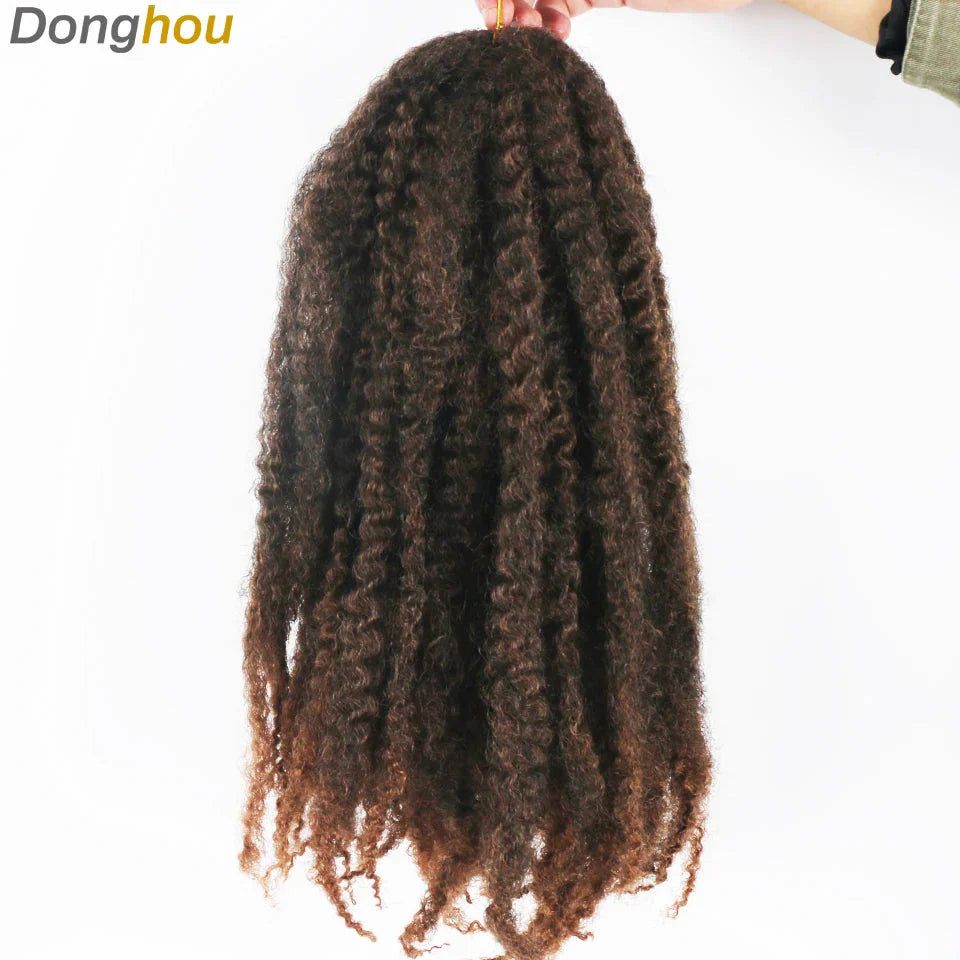18" Marley Hair for Braids | Afro Kinky Ombre Braiding Hair | Kanekalon Extensions | 30 Strands/Pack