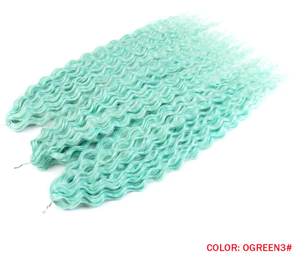 24" Water Wave Crochet Hair | Ombre Blonde Brown | Curly Twist Braids | Synthetic Braiding Hair Extensions | 60 Strands