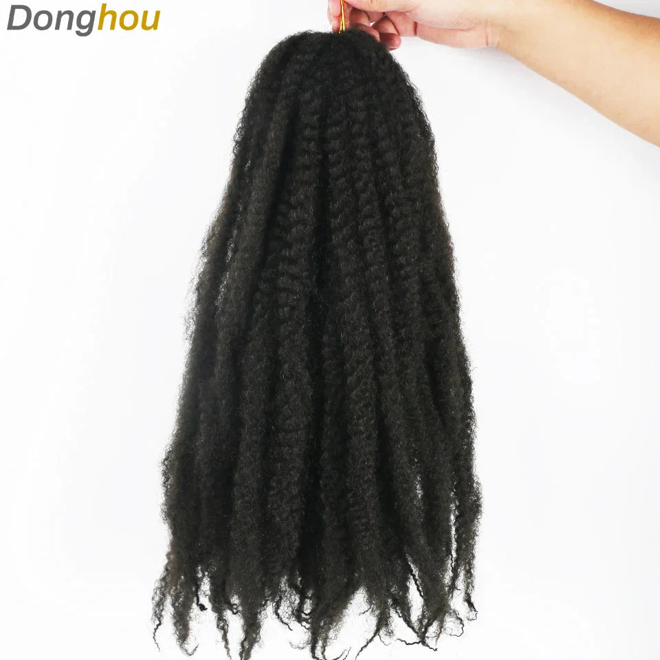 18" Marley Hair for Braids | Afro Kinky Ombre Braiding Hair | Kanekalon Extensions | 30 Strands/Pack