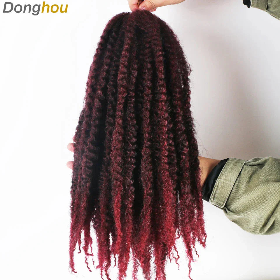18" Marley Hair for Braids | Afro Kinky Ombre Braiding Hair | Kanekalon Extensions | 30 Strands/Pack