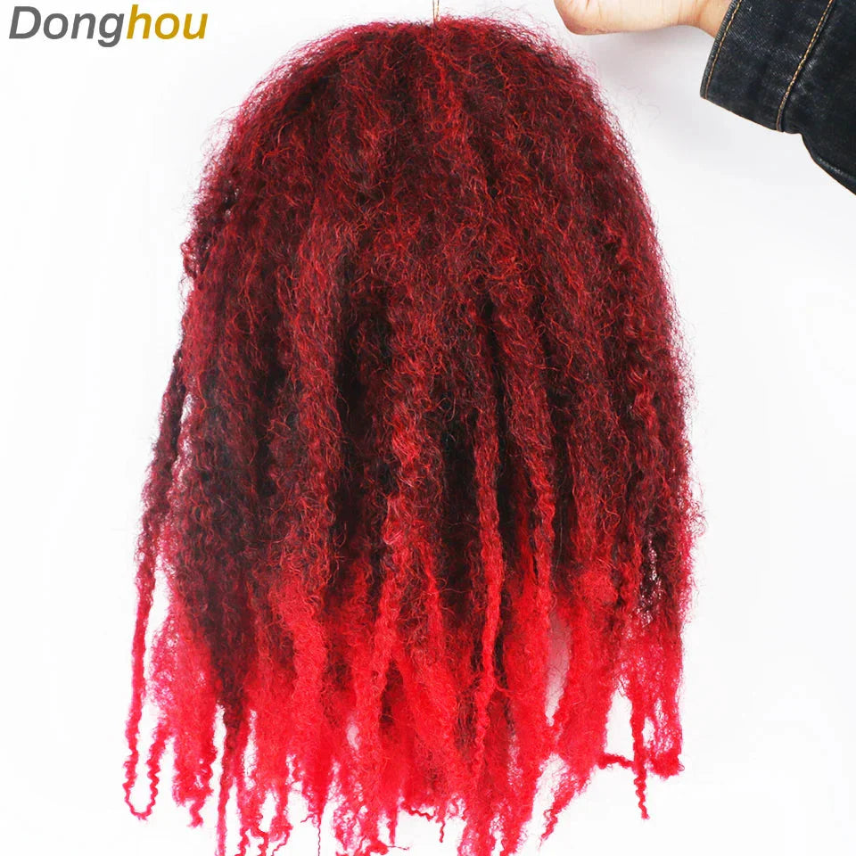 18" Marley Hair for Braids | Afro Kinky Ombre Braiding Hair | Kanekalon Extensions | 30 Strands/Pack