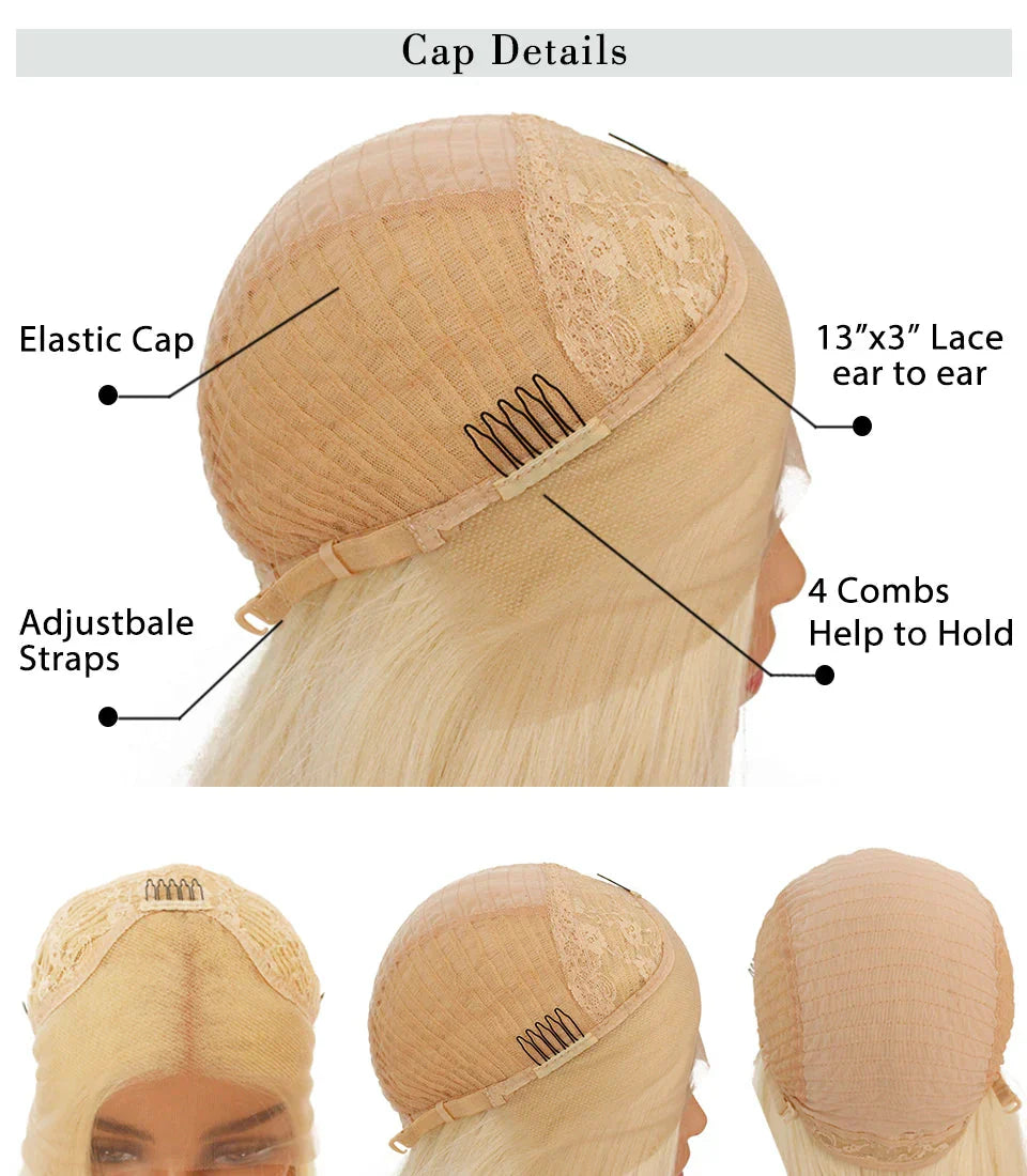 613 Blonde Box Braids Wig | Long Synthetic Lace Front | Heat Resistant | Black Women