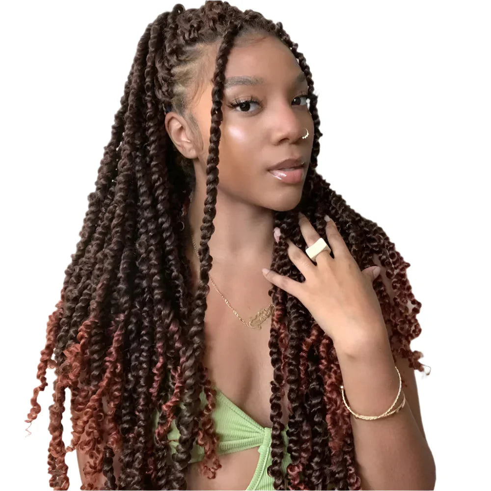 30" Passion Twist Crochet Hair - Ombre - Pre-Looped - 16 Strands/Pack - Synthetic