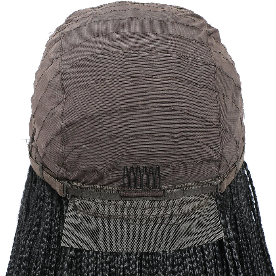 26" Twist Box Crochet Braids Wig | Handmade Synthetic Braided Wig | Long African Braids | 1B/27/30/Grey | Daily Use