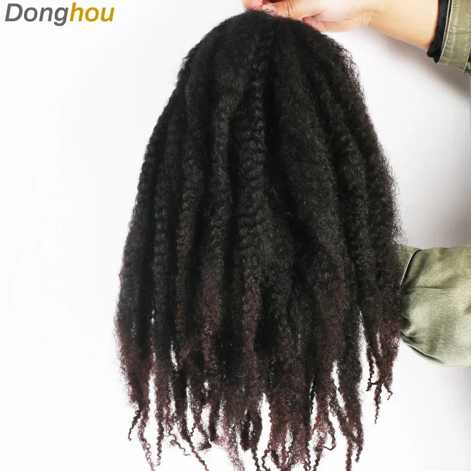 18" Marley Hair for Braids | Afro Kinky Ombre Braiding Hair | Kanekalon Extensions | 30 Strands/Pack